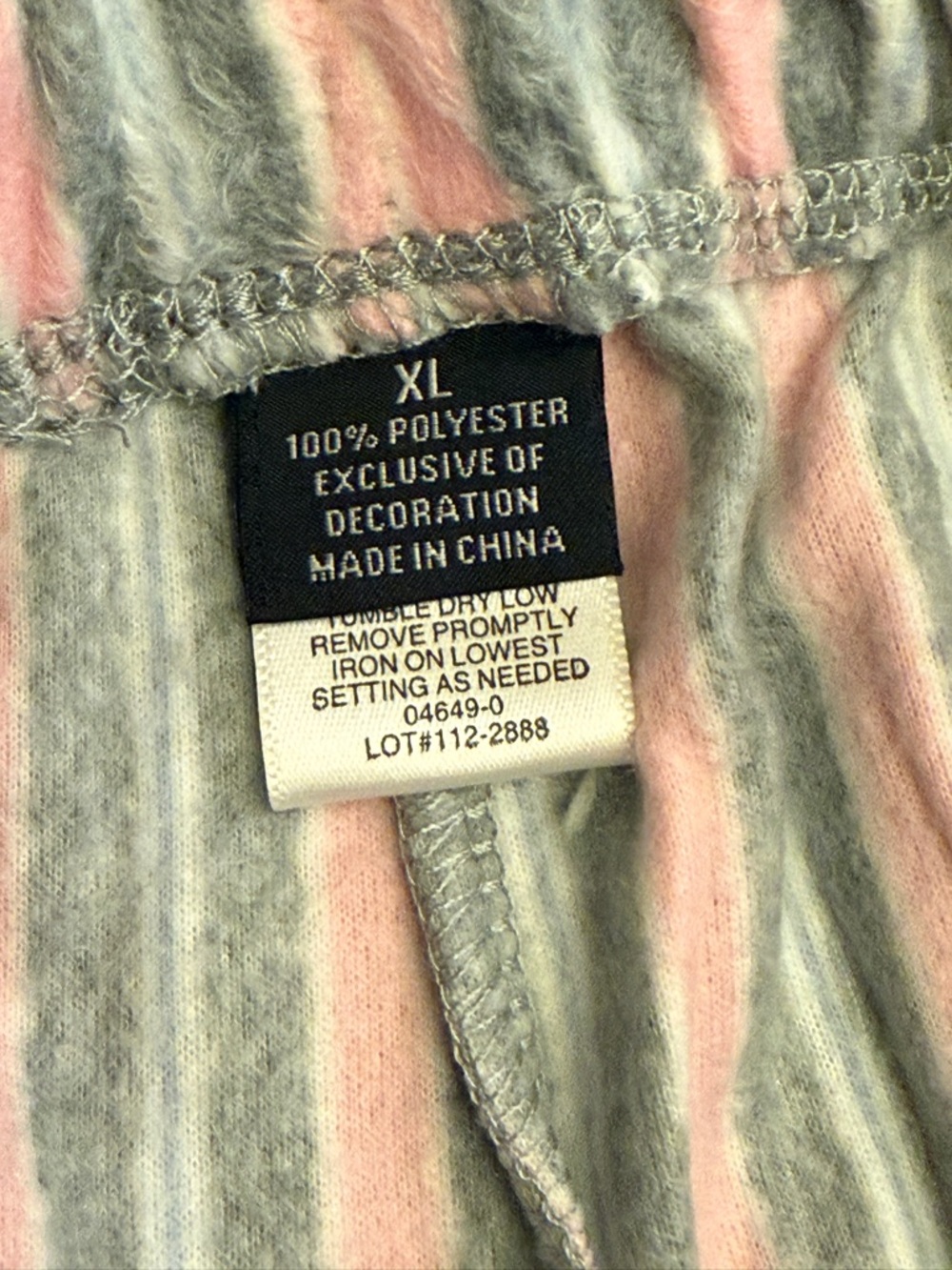 Earth Angels Pink & Gray Micro-Fleece Pajama Set Top and Bottom XL - Picture 7 of 10